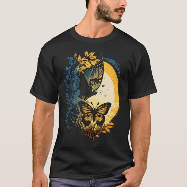 Måne Sol Celestial monarch Butterfly 1 T Shirt (Framsida)