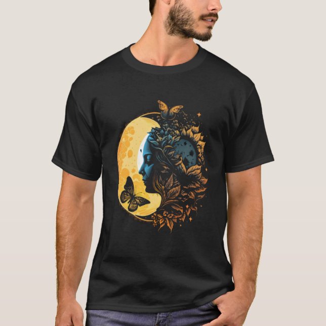 Måne Sol Celestial Monarch Butterfly 3 T Shirt (Framsida)