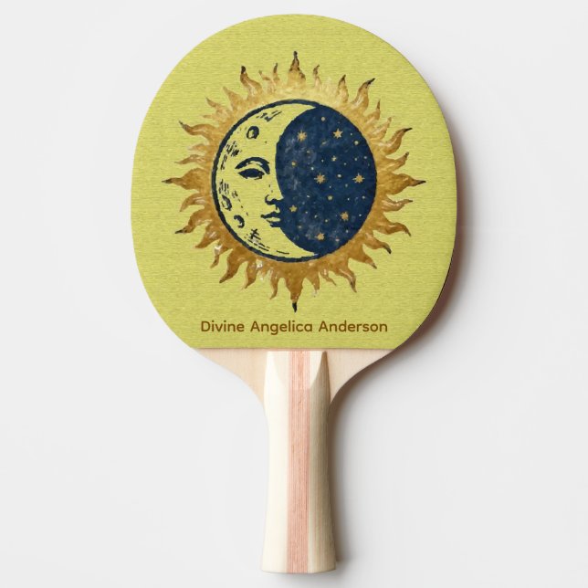 Måne, Sol och Stjärnor, Celestial Universum Symbol Pingisracket (Framsidan)