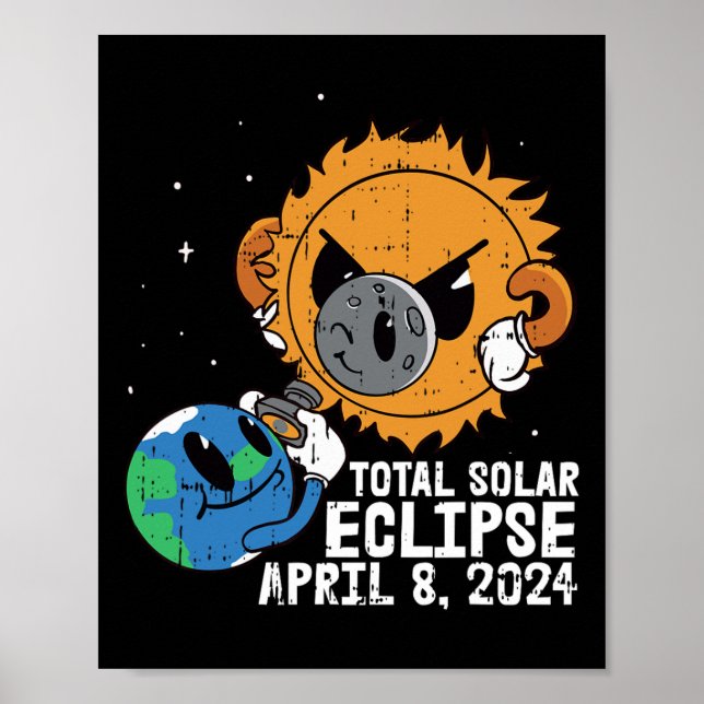 Måne Sol totalt Solar Eclipse april 2024 Totality Poster (Framsidan)