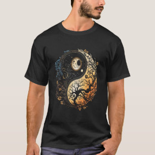 Måne Sol Yin Yang Day och Nattdag 2 T Shirt