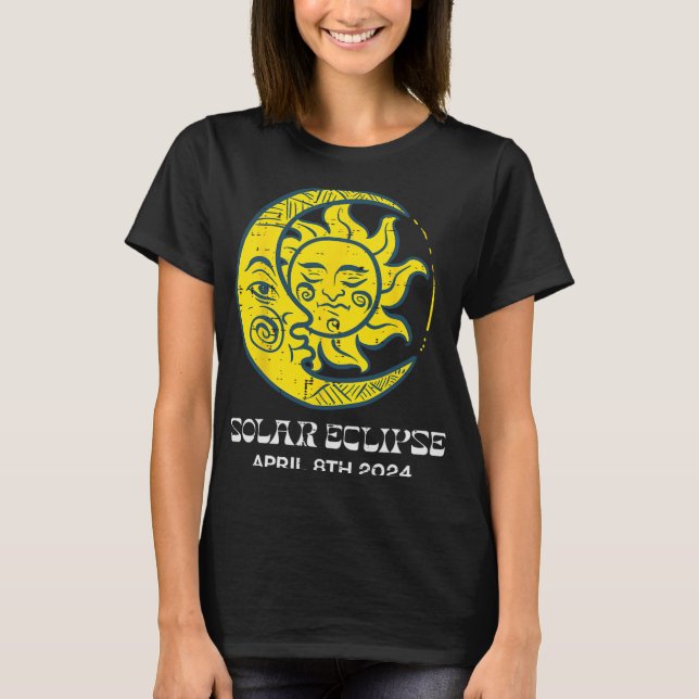 Måne Solar Eclipse 2024 Totality April 8 Women T Shirt (Framsida)