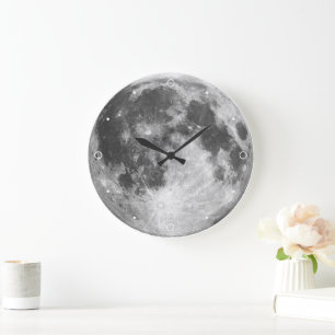 Måne Solsystem Rymden Lunar Planet Grå Kratrar Stor Klocka