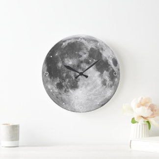 Måne Solsystem Rymden Lunar Planet Grå Kratrar Stor Klocka