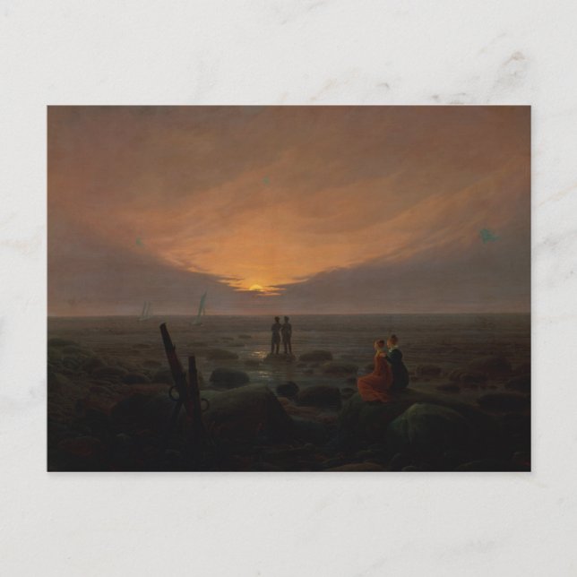 Måne som stigning över havet, 1821 vykort (Framsida)