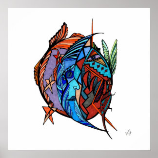 Måne Star Spirit Reproduction Poster