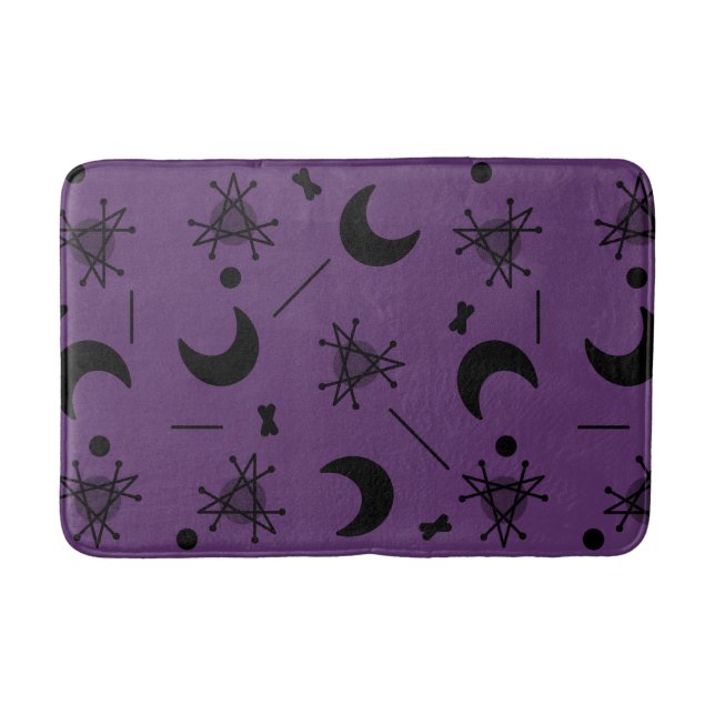 Måne & Stars Atomera Abstrakt Eggplant Lila Badrumsmatta (Framsidan)