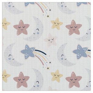 Måne & Stars Baby Fabric by the Yard Tjock Quarter Tyg