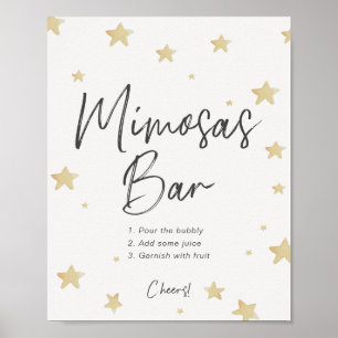 Måne Stars Baby Shower Mimosa Pub-tecken Poster
