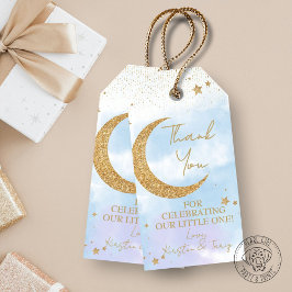 Måne & Stars Baby Shower Tack Gift Märkre Presentetikett