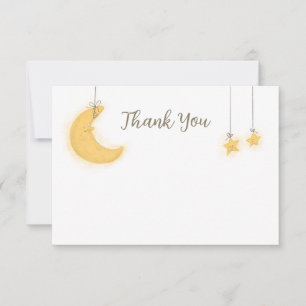 Måne Stars Baby Shower Tackkort Card Tack Kort