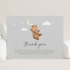 Måne Stars Bear Baby Shower Tack Kort