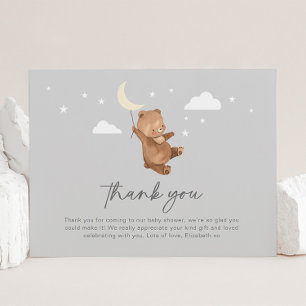 Måne Stars Bear Baby Shower Tack Kort