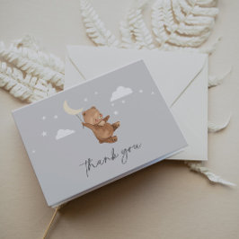Måne Stars Bear Baby Shower Tack Kort
