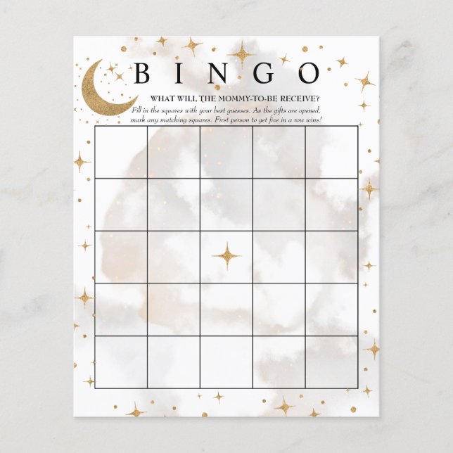 Måne Stars | Bingo | Spel för babyskor (Framsida)