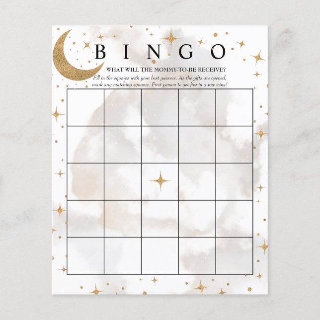 Måne Stars | Bingo | Spel för babyskor (Framsida)