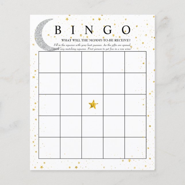 Måne Stars | Bingo | Spel för babyskor (Framsida)