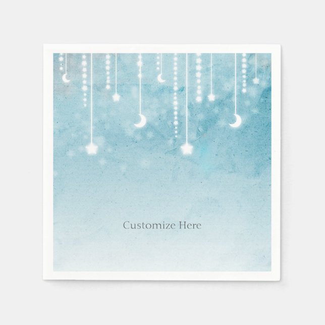 Måne & Stars Celestial Baby Shower Party Pappersservett (Framsidan)