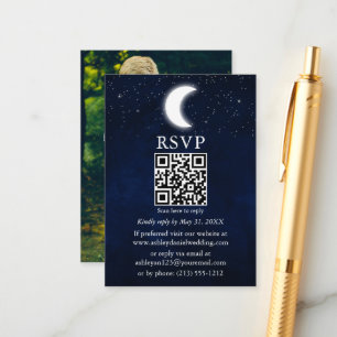 Måne Stars Celestial Bröllop QR Photo OSA Tilläggskort