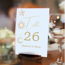 Måne Stars Celestial Himlar Bröllop Elegant