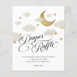Måne Stars Cloud Baby Shower Diaper Raffle Sign