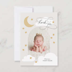 Måne Stars Clouds Arch Photo Grått Tack Kort