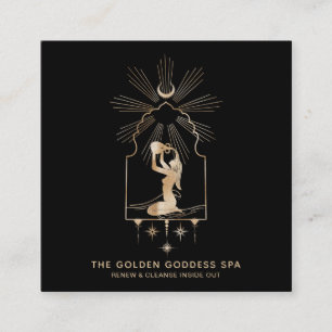 *~* Måne Stars Golden Godderas Sea Bathing Urn Sp Fyrkantigt Visitkort