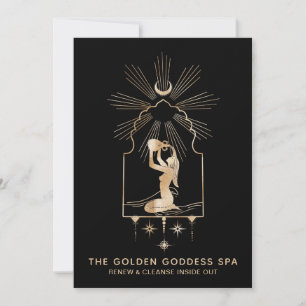 *~* Måne Stars Golden Goddes Sea Bathing Urn 5x7 Tack Kort