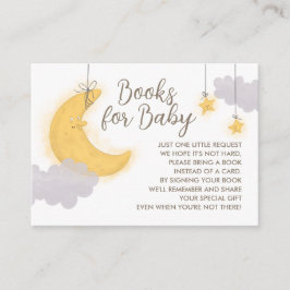 Måne Stars Grått Clouds Neutralt Baby Shower Bokar Tilläggskort