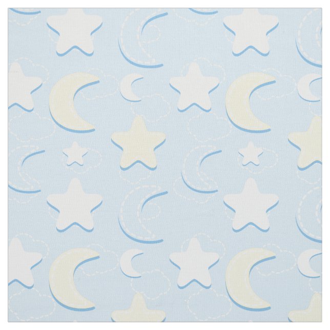 Måne & Stars Mönster Fabric Tyg (Provkarta)