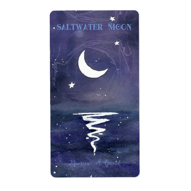 Måne Stars Night Halva Maureen Girard Ocean Sjö Fraktsedel (Framsidan)