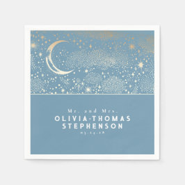 Måne Stars Night Himlar Mystical Romantic Pappersservett