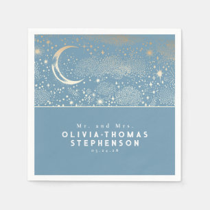 Måne Stars Night Himlar Mystical Romantic Pappersservett