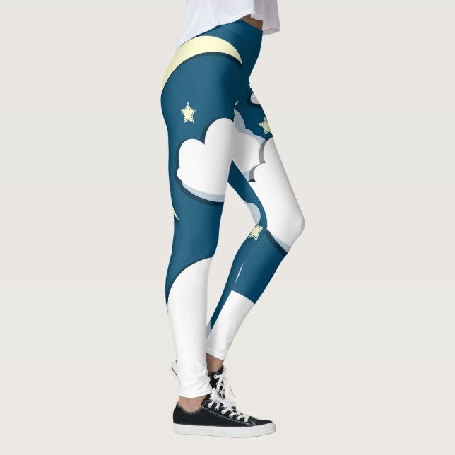 Måne Stars och moln Leggings (Höger)