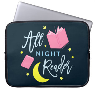 Måne Stars och Rosa Bokar, nattläsare Laptop Fodral