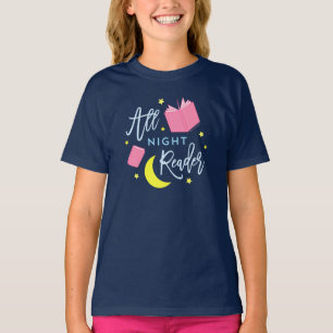 Måne Stars och Rosa Bokar, nattläsare T Shirt