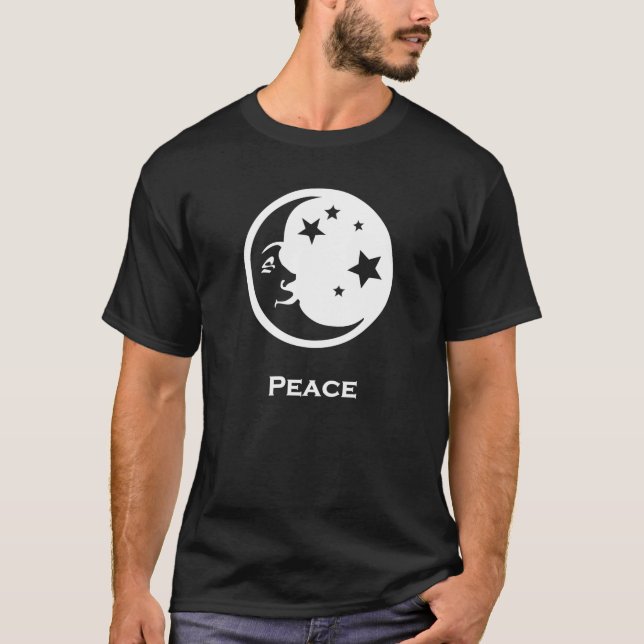 Måne Stars Peace T Shirt (Framsida)