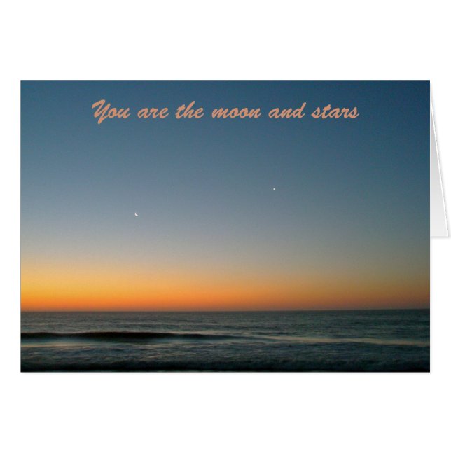 Måne & StarsCard Hälsningskort (Framsidan Horizontal)
