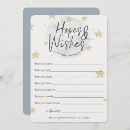 Måne Startar Hopes & Önskemål Boy Shower Card Inbjudningar