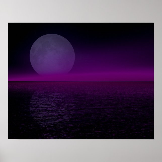 Måne Stiga upp Rosa Dimma Vänd Poster (Framsidan)