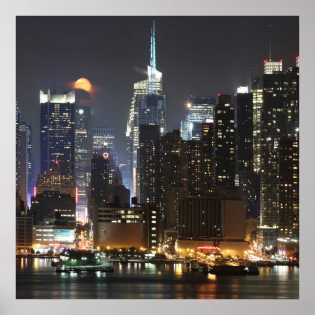 Måne stiger över New York. Poster (Framsidan)