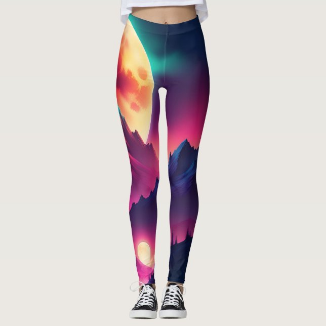 måne stigning mellan bergen leggings (Framsida)