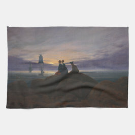 Måne Stigning över havet (Caspar David Friedrich) Kökshandduk