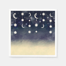 Måne Stjärna Glöd Celestiala Akvarell Baby Shower