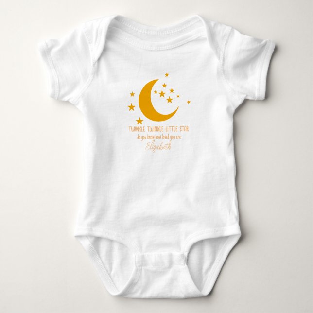 Måne stjärnor baby Bodykostym T Shirt (Framsida)