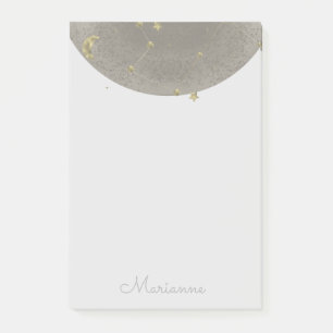 Måne Stjärnor Falskt Guld Post-it Block