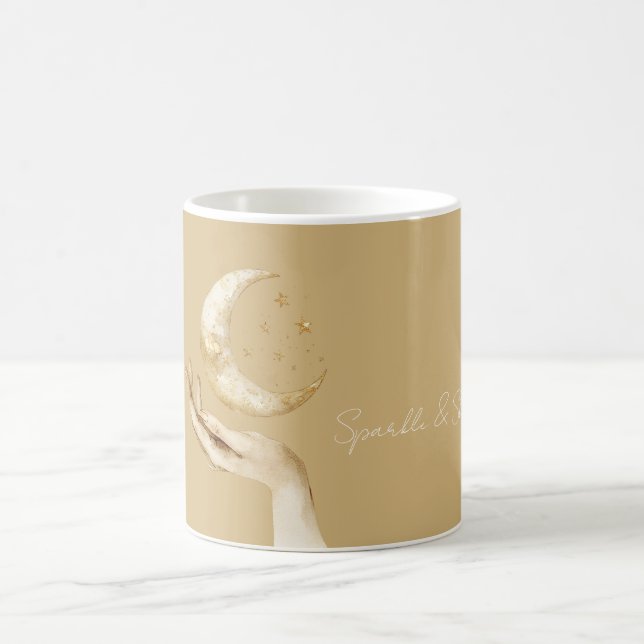 Måne Stjärnor Hand Guld Kaffemugg (Center)