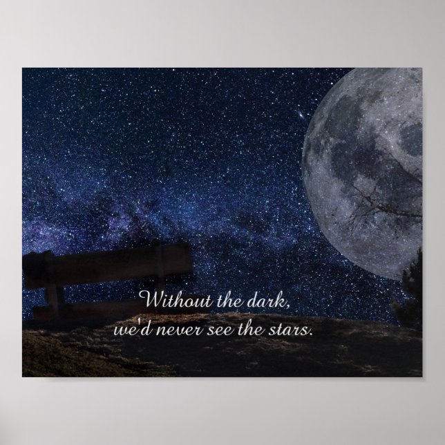Måne & stjärnor Inspirerande Citat Poster (Framsidan)