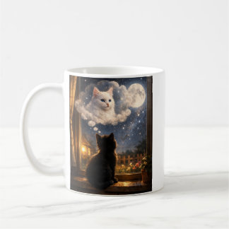 Måne & Stjärnor Katt Kärlek Kaffemugg