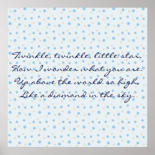 Måne & stjärnor (liten stjärna för Twinkle Twinkle Poster